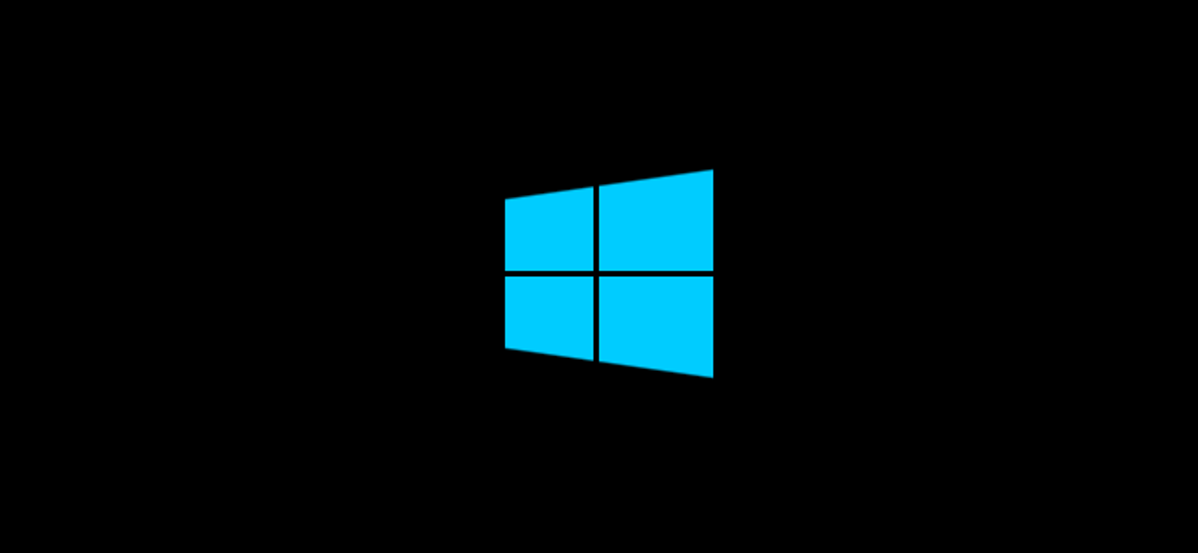 Logo Windows 10 pada layar boot hitam