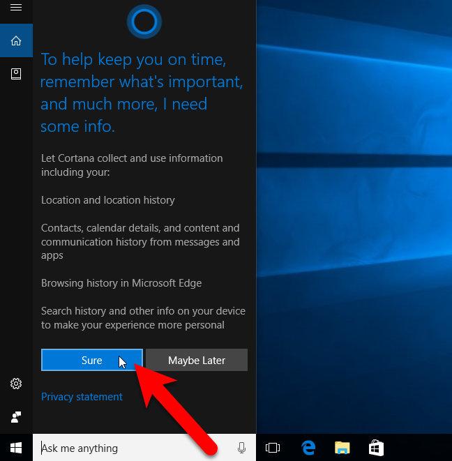 Cara Menggunakan Cortana dengan Akun Pengguna Lokal di Windows 10