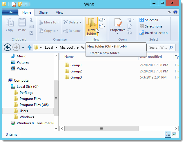 Cara Menambahkan Item ke Menu Win+X Baru di Windows 8