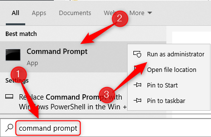 Buka Command Prompt sebagai admin.