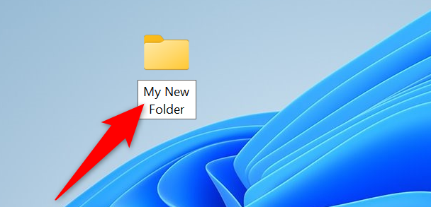 Ketik nama untuk folder dan tekan Enter.