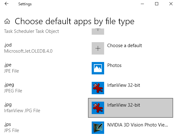 Pilih aplikasi default berdasarkan jenis file di Windows