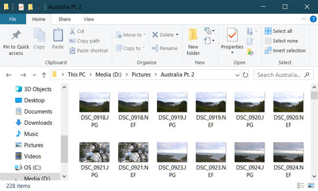Semua gambar RAW Anda sekarang menampilkan thumbnail di File Explorer