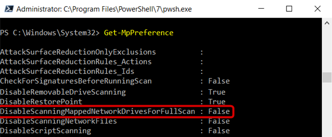 "DisableScanningMappedNetworkDrivesForFullScan" diatur ke False.