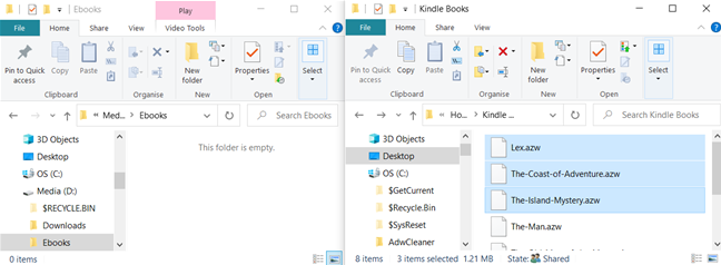 Buka File Explorer kedua dan pilih file yang akan disalin.