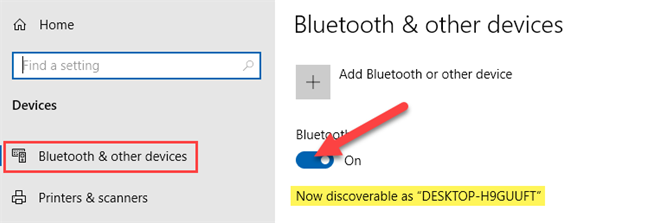 Buka menu Bluetooth di komputer Windows Anda dan aktifkan pengaturannya