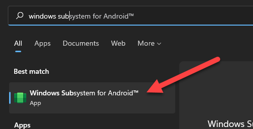 Buka "Subsistem Windows untuk Android."