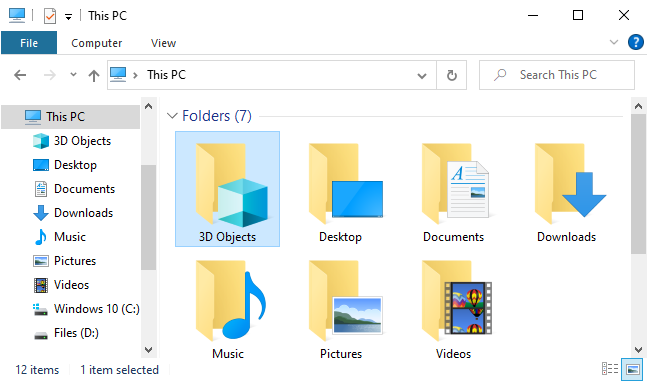 File Explorer menampilkan "Objek 3D" di bawah PC ini.