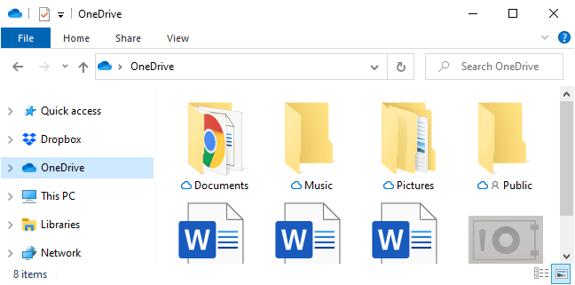 Folder sidebar OneDrive di File Explorer