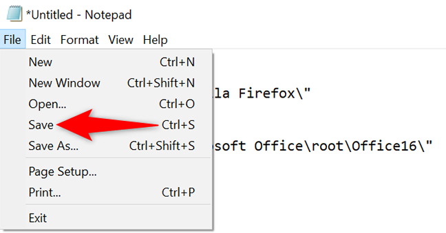 Klik File  Simpan di Notepad.