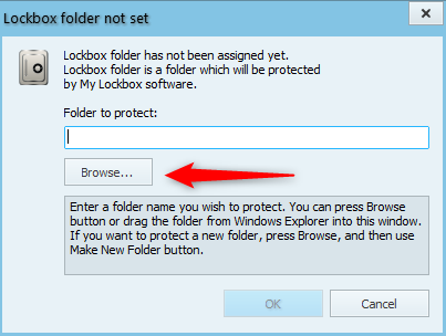 Telusuri File Explorer untuk memilih folder yang akan dilindungi.