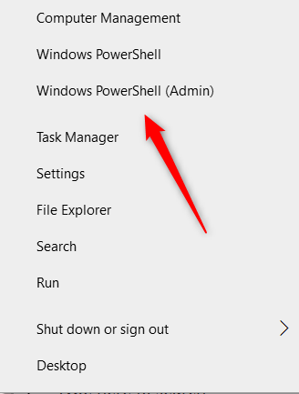 Klik Admin Windows PowerShell