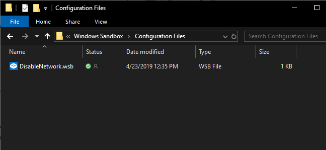 file konfigurasi di file explorer