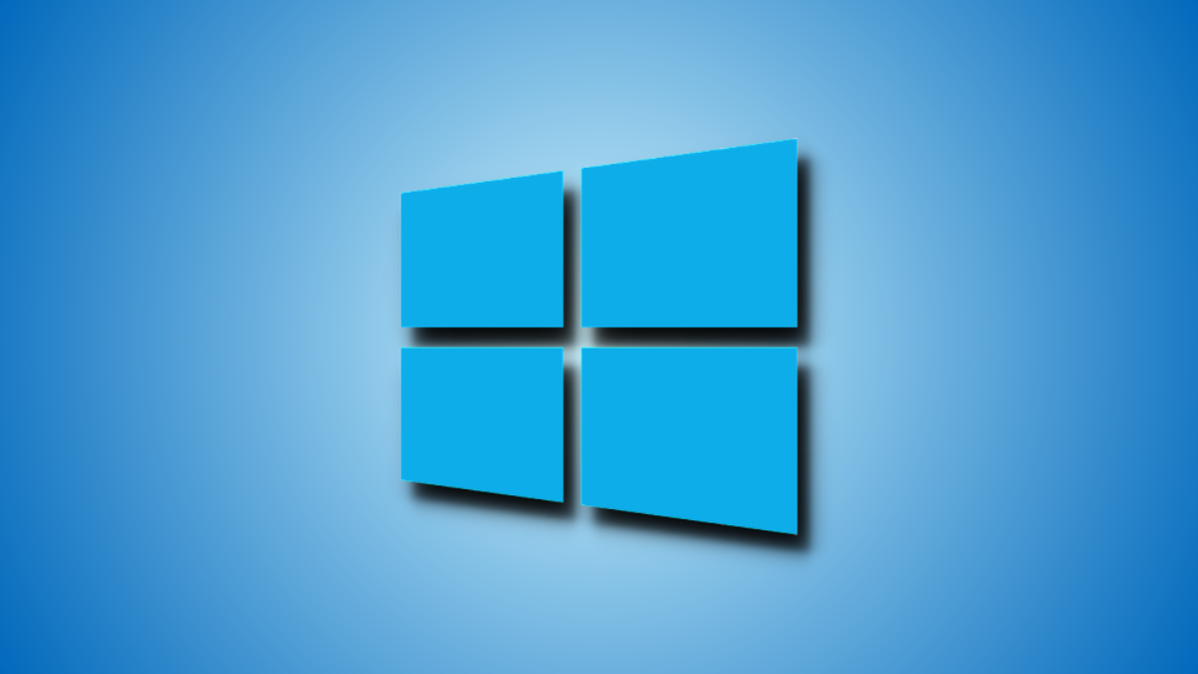 Logo Windows 10 dengan latar belakang biru