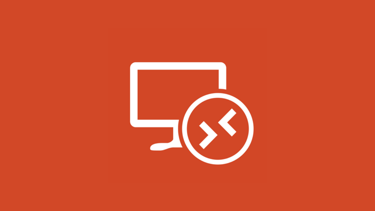Logo aplikasi Remote Desktop Microsoft dengan latar belakang oranye.