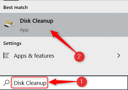 Cari Disk Cleanup di Windows.