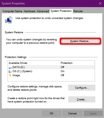 Windows 10 Mulai Pemulihan Sistem
