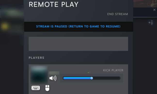 Menu Steam "Remote Play" untuk host. 