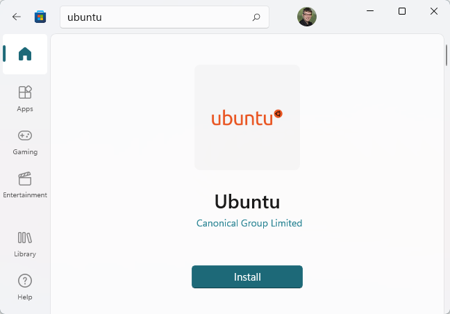 Instal Ubuntu dari Microsoft Store.