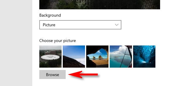 Setelah memilih "Gambar", Anda dapat menelusuri gambar khusus untuk digunakan sebagai latar belakang layar kunci.
