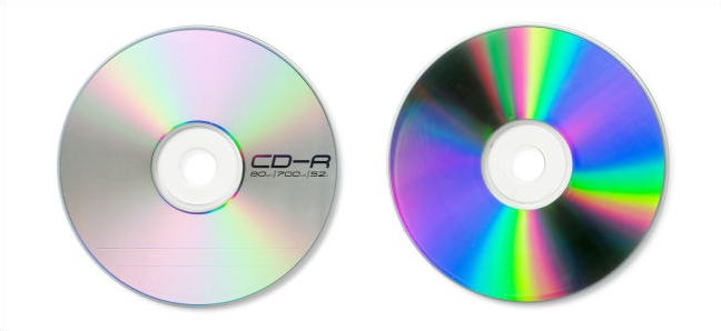 Bagian depan dan belakang CD-R.