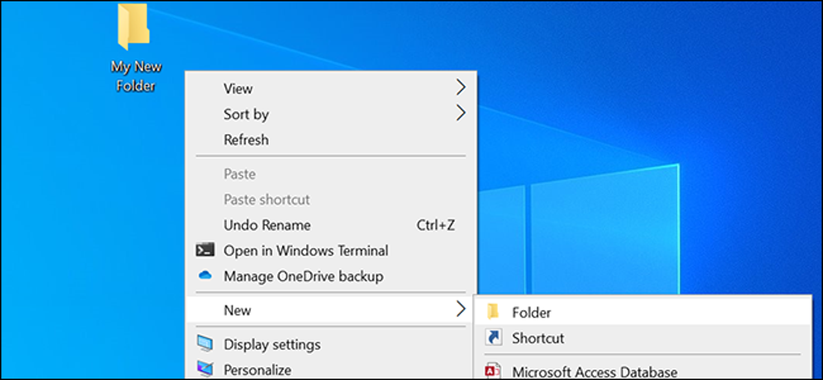 Ubah nama default untuk folder baru di Windows 10