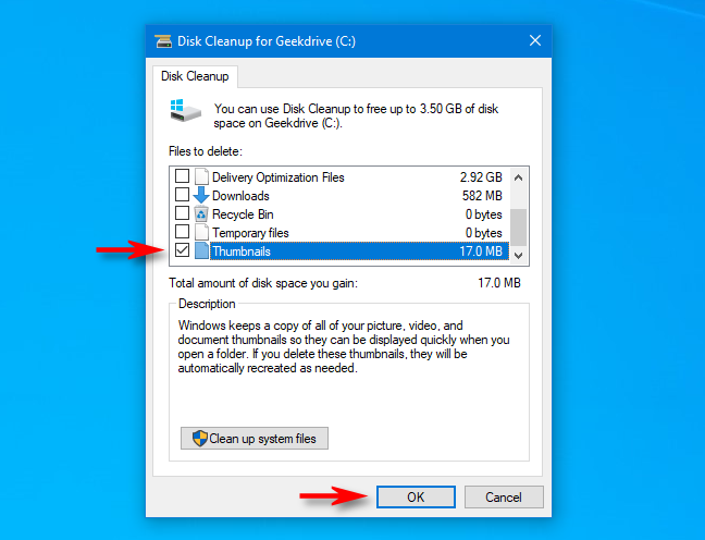 Menghapus Thumbnail di Windows 10 Menggunakan Disk Cleanup