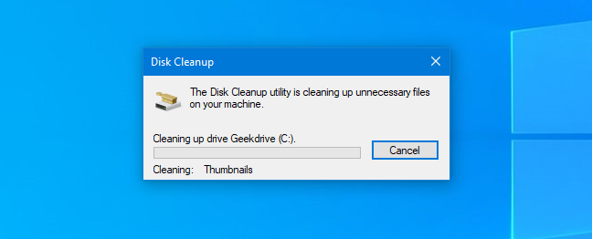 Proses Disk Cleanup di Windows 10