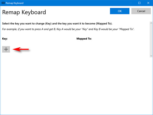 Klik tanda plus (+) pada menu "Remap Keyboard".