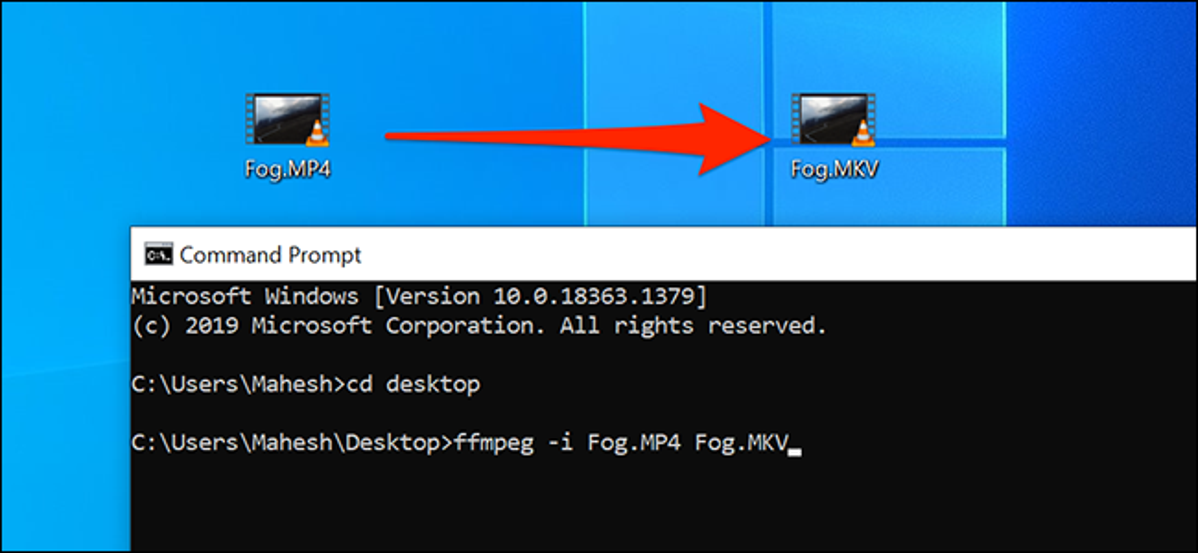 Konversi file media menggunakan Command Prompt di Windows 10