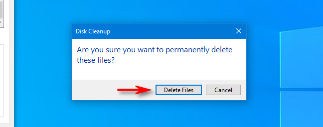 Apakah Anda yakin ingin menghapus dialog file-file ini secara permanen di Windows 10 Disk Cleanup?