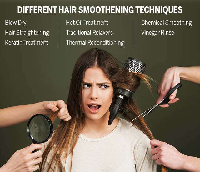 Infografis Teknik Menghaluskan Rambut yang Berbeda