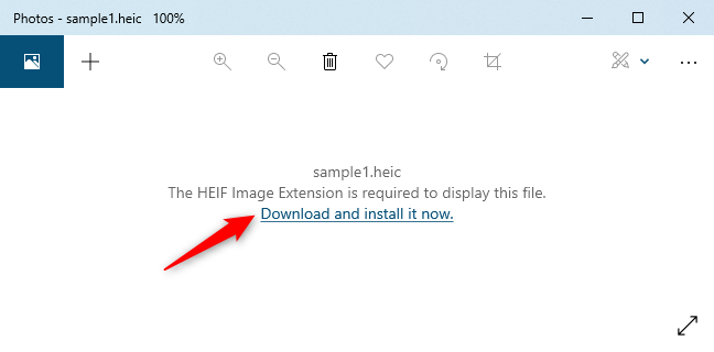 Klik "Unduh dan instal sekarang" untuk mendapatkan dukungan HEIC di aplikasi Foto.