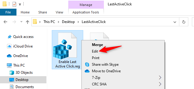 Klik kanan file REG dan pilih "Edit" di File Explorer.