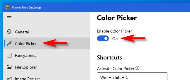 Pilih "Color Picker" lalu pastikan "Enable Color Picker" sudah menyala.