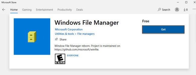 Manajer File di Windows Store