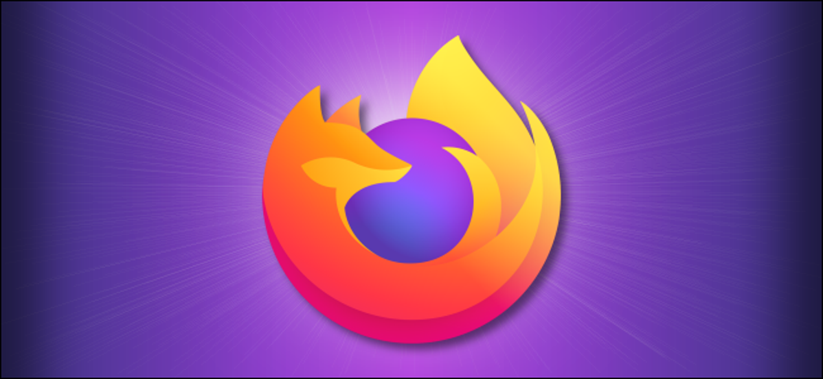 Logo Firefox dengan latar belakang ungu