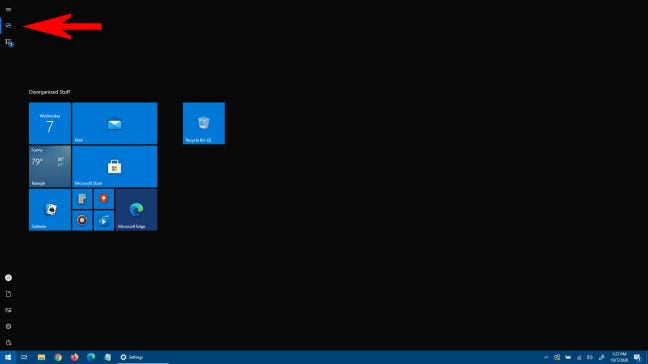 Menu Mulai layar penuh di Windows 10
