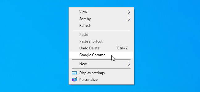 Pintasan khusus ditambahkan ke menu konteks desktop Windows 10.