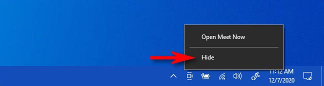 Cara Menyembunyikan atau Menonaktifkan &#8220;Meet Now&#8221; di Windows 10