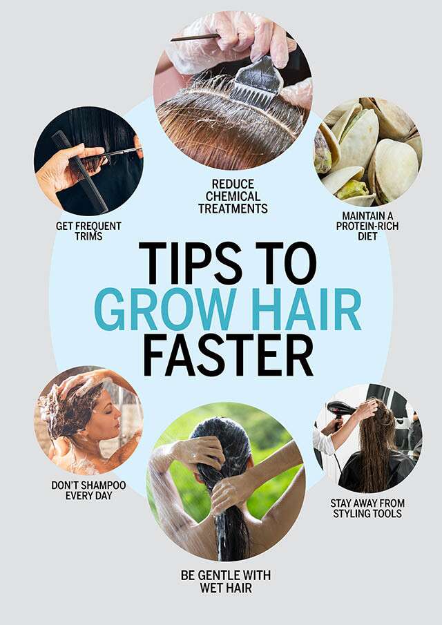 Infografis Cara Menumbuhkan Rambut Lebih Cepat