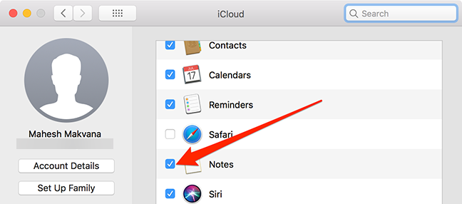 Sinkronkan catatan macOS ke iCloud