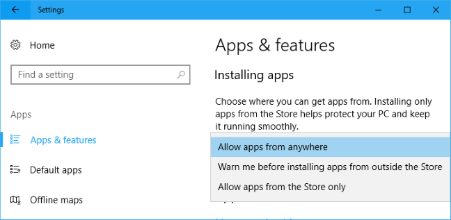 Cara Mengizinkan Hanya Kegunaan Dari Store di Windows 10 (dan Aplikasi Desktop Daftar Putih)