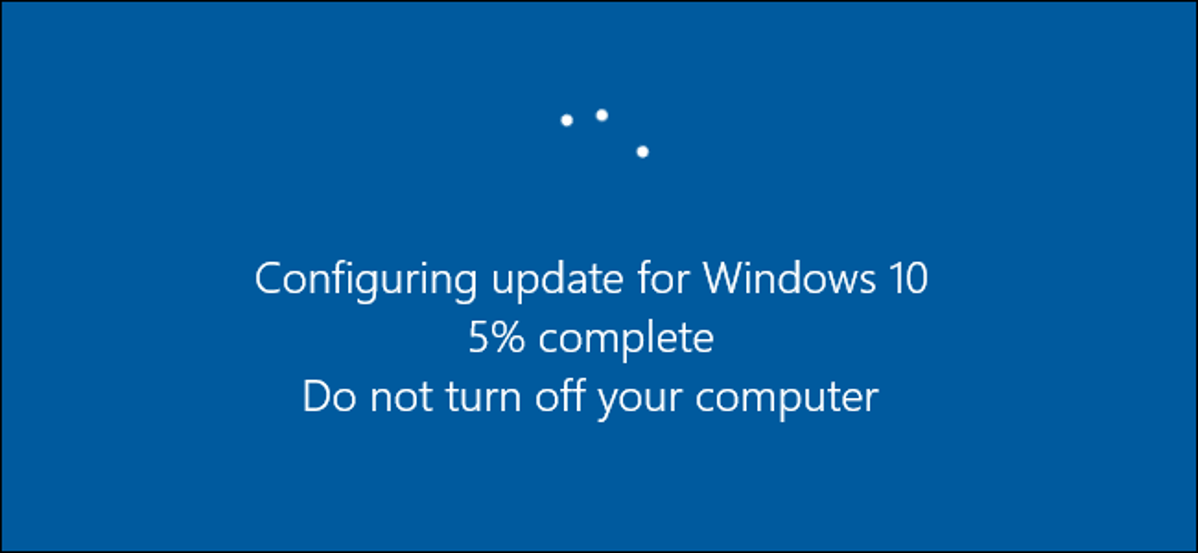 Windows 10 mengonfigurasi layar boot pembaruan