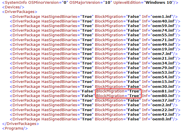 Menemukan driver yang memblokir migrasi di Windows 10