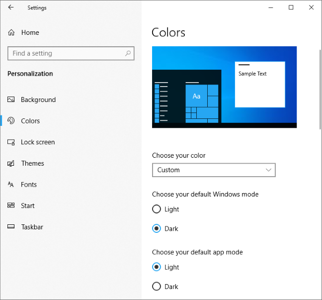 Mode Windows tua gelap dan cara aplikasi terang dari Windows 10