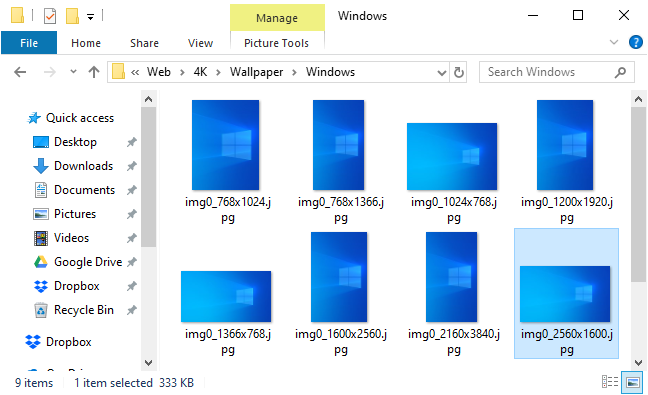 Lokasi wallpaper default Windows menampilkan wallpaper cahaya baru