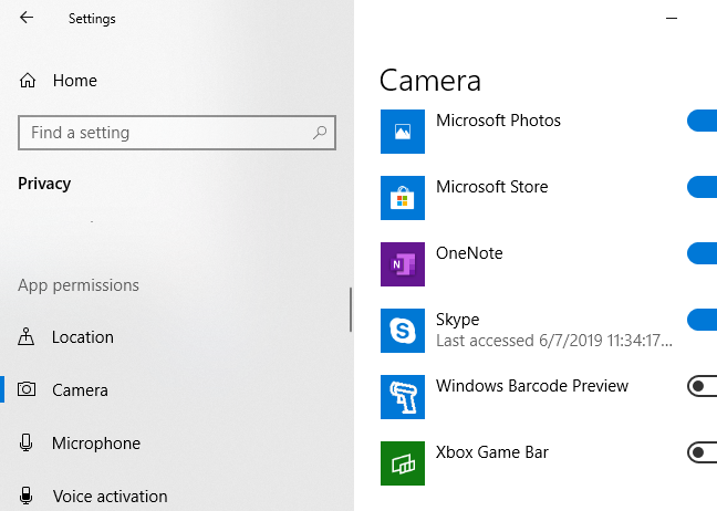 Windows 10 menunjukkan aplikasi mana yang telah menggunakan kamera PC Anda