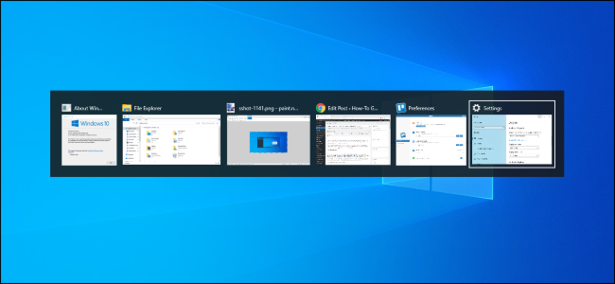 Pengalih Alt+Tab di desktop Windows 10.