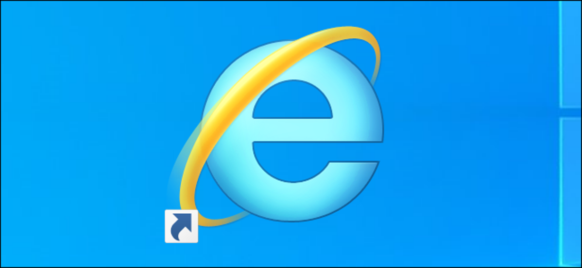 Pintasan Internet Explorer di desktop Windows 10.
